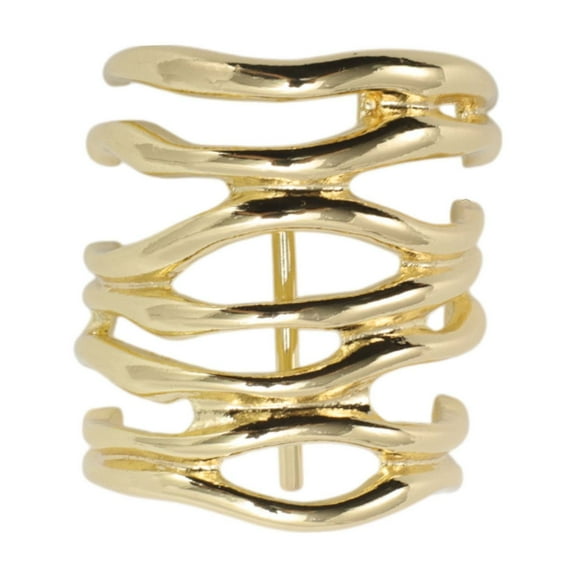 Unique Bargains 1 Pc Ponytail Buckle Hair Clip Irregular Hollow U-shaped Hair Ponytail Cuff for Women Gold Tone