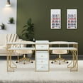 thumbnail image 4 of BarberPub 2 Position Manicure Table, Unisex Desks with Drawer, Nail Desk, 78.7 x 19.7 in, White, 1 Count, 1 Pack, 4 of 10