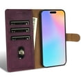 thumbnail image 5 of ChicShell Compatible with iPhone 16 Plus Wallet Case, PU Leather Flip Case with Card Holders RFID Blocking Shockproof Phone Cover, Winered, 5 of 7