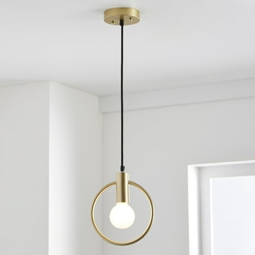 Better Homes & Gardens 59" Architectural Open Circle Pendant Light, Gold Finish G25 Glass LED Bulb