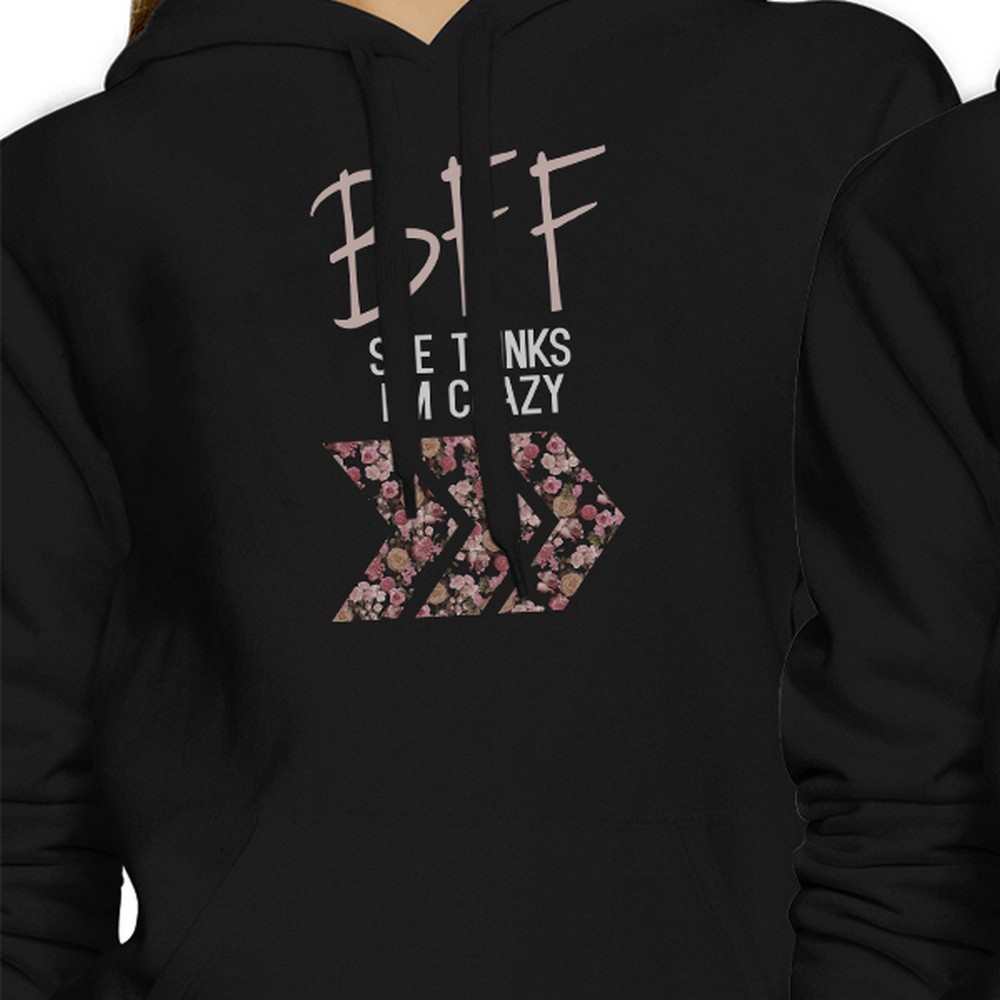 BFF Floral Crazy BFF Pullover Hoodies Matching Gift For Teen Girls - image 2 of 4