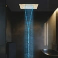 thumbnail image 4 of 20 X 14 Inch LED Shower Head Rain Shower Head Multi Functions Showerheads Square Ceiling Mounted Bathroom Shower Heads Waterfall Rainfall Shower Head High Pressure Bath Shower Brushed Gold, 4 of 8