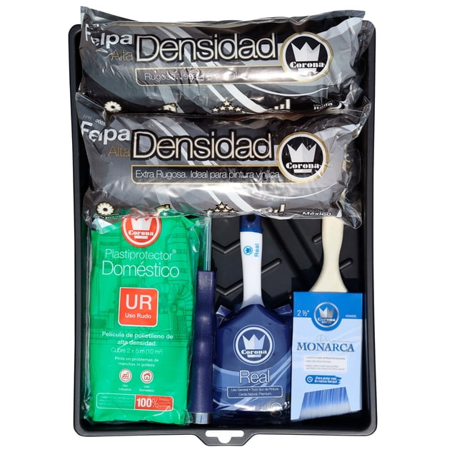 Kit Para Pintar Premium Brochas y Rodillos Corona Profesional
