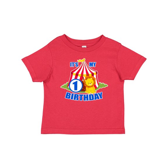 Inktastic Its My Birthday Circus Tent with Lion 1 Year Old Boys or Girls Baby T-Shirt