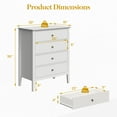thumbnail image 5 of RoyalCraft White Fluted 4 Drawer Dresser for Bedroom, Modern Chest of Drawers, Wood Dresser for Storage Clothes, Wooden Storage Cabinet Nightstand for Bedroom, Hallway, Living Room, Entryway, 5 of 10