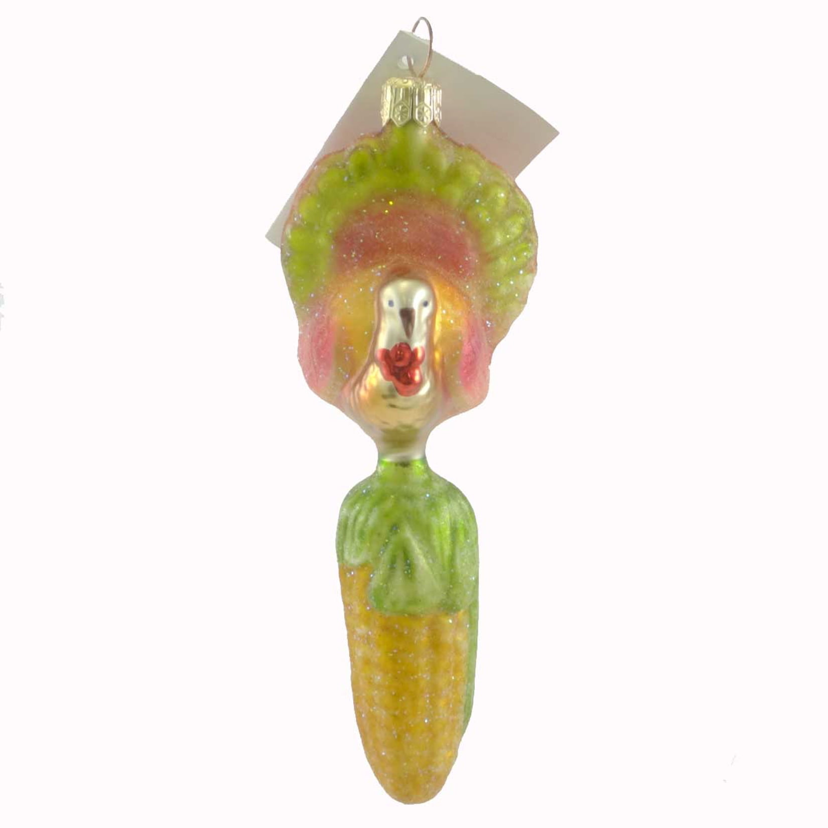 Christopher Radko CORN GOBBLER Glass Ornament German Thanksgiving