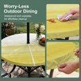 thumbnail image 5 of Round Outdoor Tablecloth with Umbrella Hole and Zipper, Yellow White Ombre Tablecloth with Elastic Waterproof, Farmhouse Funny Gradient Striped Patio Table Covers for 45" - 54" Picnic Pool Tables, 5 of 9