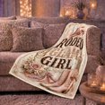 thumbnail image 6 of Western Glam Cowgirl Rodeo Theme, Rustic Farmhouse Horse Scene, Warm Flannel Blanket for Living Room and Reading Nook, Horse Lovers Housewarming Gift, Rustic Home Decor, 6 of 9