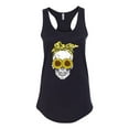 thumbnail image 2 of Skull Sunflower Skeleton Bandana Inspirational/Christian Ladies Racerback Tank Top, Black, Small, 2 of 3