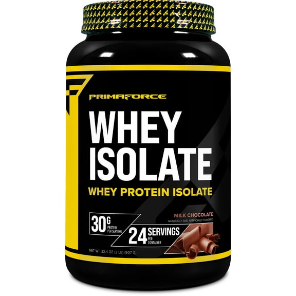 PrimaForce Whey Protein Isolate Powder (Chocolate, 2 lbs) - Non-GMO, Gluten Free