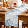 thumbnail image 5 of Light Blue Coastal Table Runner 90 Inches, Grey Beige Coral Starfish Nautical Bed Runner Dresser Scarves Tabletop for Indoor Outdoor Parties/Ceremony/Banquet, 13" x 90", 5 of 9