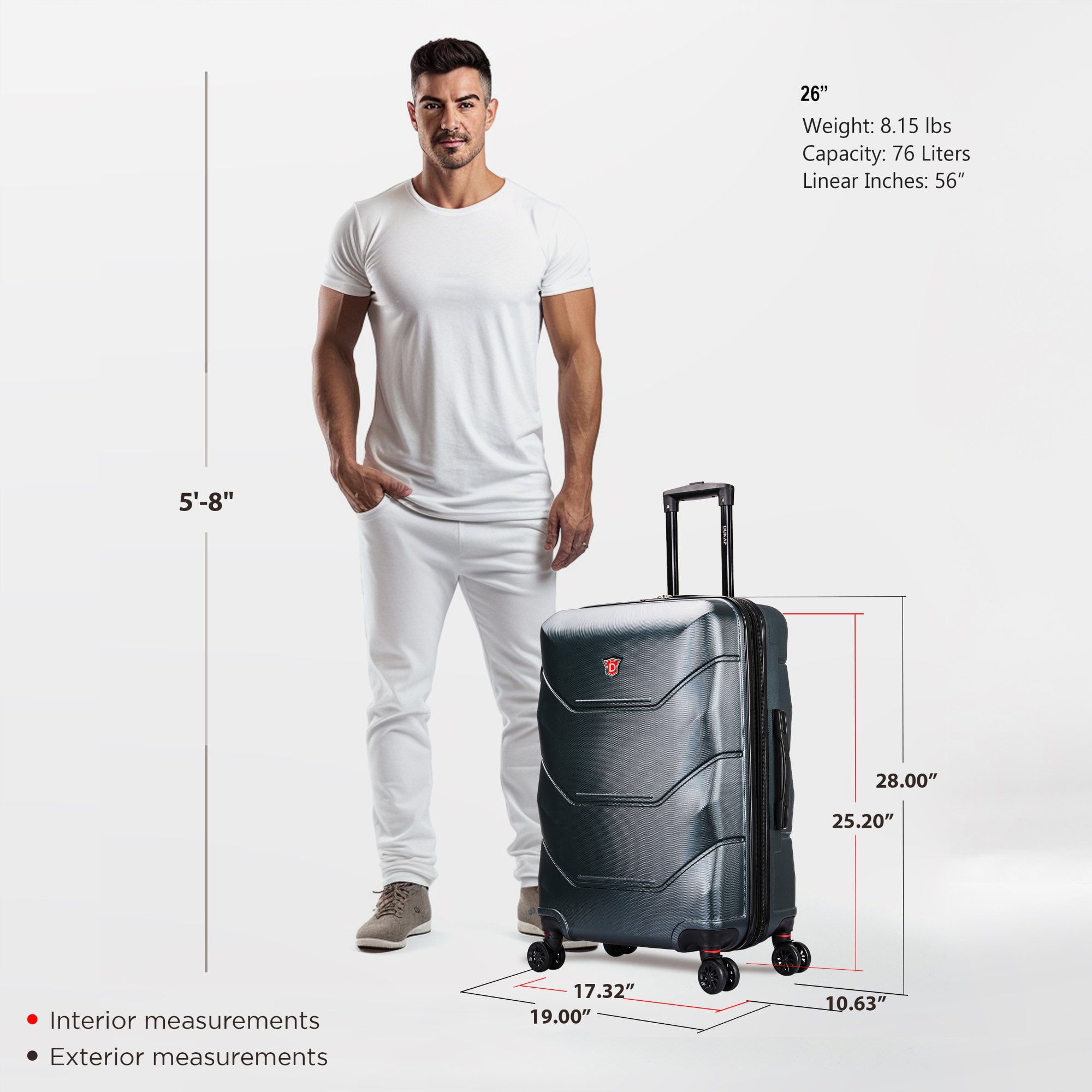 DUKAP Zonix 26" Lightweight Hardside Spinner Luggage