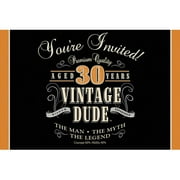 Vintage Dude 30 Invitations, 8pk