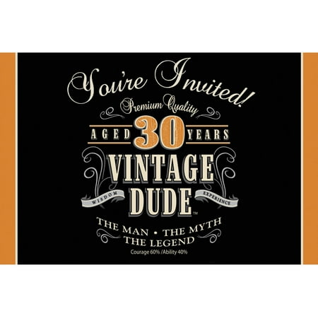 Vintage Dude 30 Invitations, 8pk