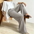 thumbnail image 5 of Mifsaly Womens Striped Pants Wide Leg Lounge Pants Elastic Waist Relaxed Fit Pajama Sleep Trousers for Home and Beach Vacation Black,XS, 5 of 5