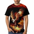 thumbnail image 4 of LAOLIUSN Funny USA Bald Eagle T-Shirt American Flag Style Graphic Tee Shirt，S-4XL, 4 of 7