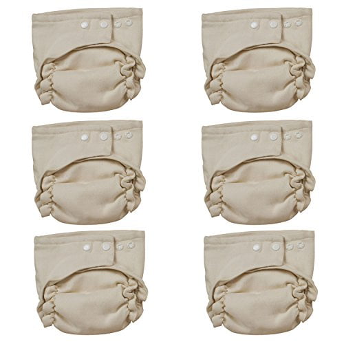 6 Pack Osocozy Two Sized Unbleached Fitted Diaper Size 1
