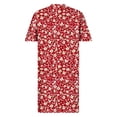 thumbnail image 5 of Ygbgbb Women's Plus Size V‑Neck Short Sleeve Ditsy Floral Print Midi Dress, Comfortable A‑Line Dress with Side Pockets for Summer Vacation Multicolor L, 5 of 8