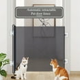 thumbnail image 4 of 1 Easy-to-Install Retractable Black PVC Pet Door - No Drilling Required Indoor Stair Safety Fence, Dog Crate, Cat Cage with Automatic Closing Feature, Suitable for Outdoor Use, 4 of 8