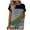 Green, variant on Scyoekwg Womens T Shirts Trendy Round Neck Regular Tshirt Short Sleeve T Shirts Comfy Lightweight Color Block Patchwork Graphic Tee Summer Casual Loose Blouses (Brown,XL)