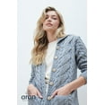 thumbnail image 2 of Aran Woollen Mills Women's Irish Button Cardigan Sweater Cable Knit 100% Merino Wool Jacket Made in Ireland, 2 of 6