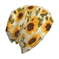 thumbnail image 6 of Xecao Scottish Plaid Sunflower Print Beanie Knitted Hat for Men Women, Winter Fashion Knit Cuffed Caps Unisex, 6 of 7