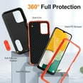 thumbnail image 2 of TECH CIRCLE for Samsung Galaxy A13 5G Case, Anti-Drop Hybrid Heavy Duty Protective Phone Cover Shockproof Rugged Military Bumper Tough Kickstand Cover for Samsung Galaxy A13 5G 6.5" 2021, Black+Orange, 2 of 8