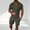 01 Army Green, variant on Mens 2 Piece Zip Tracksuit Short Sleeve Print Shirt and Shorts Sets Summer Outfits for Men