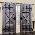 thumbnail image 3 of Rustic Wood Barn Door Blackout Curtains, Gray Farmhouse Wooden Door Print Curtains for Living Room, Western Retro Grommet Bedroom Window Curtains 42"W x 96"L (Pack of 2), 3 of 6