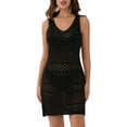 thumbnail image 2 of Suagox Women Beach Cover Up Solid Color Cutout Sleeveless Summer Swimsuit Coverup Crochet Bathing Suit Cover Ups Dresses, 2 of 10