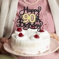 thumbnail image 6 of 1Pc Happy 90th Birthday Cake Topper Black Gold Glitter Cheers to 90 Years Birthday Cake Pick 90 Fabulous Cake Decoration for Happy 90th Birthday Anniversary Party Cake Decorations Supplies, 6 of 7