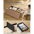 thumbnail image 5 of SONGMICS HOME 43" Storage Ottoman Bench Folding Ottoman with Storage Teddy Ottoman Load up to 660 lb for Living Room Bedroom Camel Brown, 5 of 6