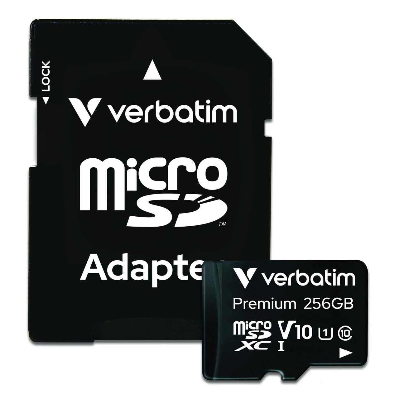 Verbatim 256GB Premium microSDXC Memory Card with Adapter UHS-I V10 U1 Class 10