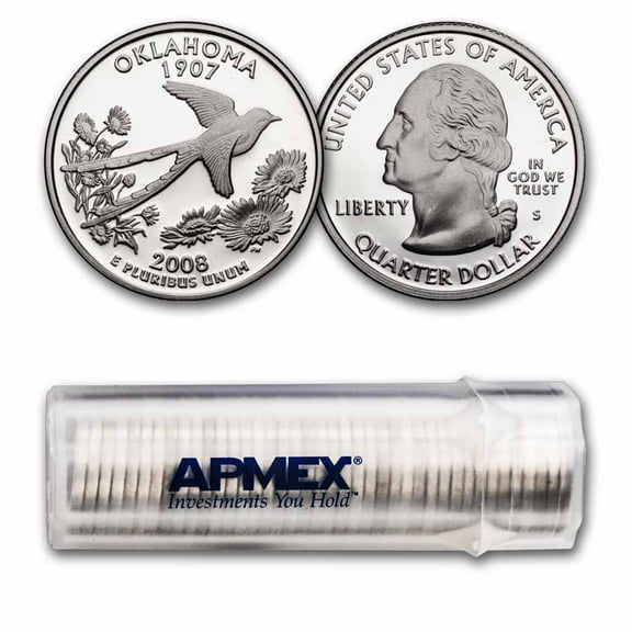 2008-S Oklahoma State Quarter Gem Proof 40-Coin Roll