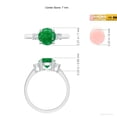 thumbnail image 5 of ANGARA Natural Prong-Set Round 3 Stone 1.2 ct Emerald and Diamond Engagement Ring in 14K White Gold for Women (Size-7mm) | May Birthstone, Anniversary, Jewelry Gift for Women | Natural Emerald Ring, 5 of 9