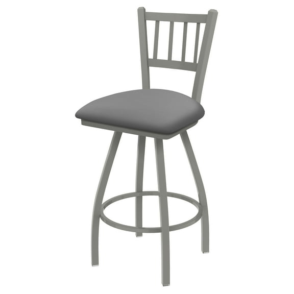 XL 810 Contessa 25" Swivel Counter Stool with Anodized Nickel Finish and Canter Folkstone Grey Seat