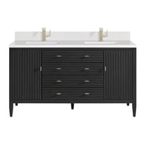 James Martin Vanities 485-V60d-1Wz Myrrin 60" Double Basin Wood Vanity Set - Carbon Oak