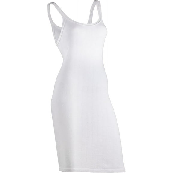 Indera Women's Rib-Knit Slip 100-Percentage Cotton 1x1 Rib (3-Pack) Medium White