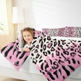 thumbnail image 4 of jejeloiu Abstract Leopard Print Bedding Comforter Set,Rustic Farmhouse Twin Comforter Sets,Pink White Black Bedding Set For Girl,Microfiber Bedroom Decor,2pcs, 4 of 8