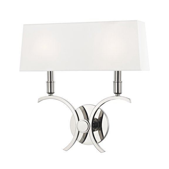 -Two Light Large Wall Sconce In Style-14.5 Inches Wide By 14.75 Inches High-Polished Nickel Finish Mitzi H212102l-Pn