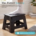 thumbnail image 5 of JONPONY Folding Step Stool - 9"Lightweight Step Stool is Sturdy Enough to Support  and Safe Enough. Opens Easy with One Flip. Great for Kitchen, Bathroom, Bedroom, Black, 5 of 10