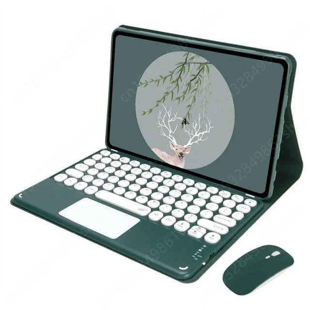 Touchpad Keyboard for Honor Pad 9 12.1 inch Tablet Case Keyboard Teclado Cover For Honor Pad 9 Case HEY2-W19 W09 Keboard Case green with mouse Spanish