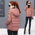 thumbnail image 2 of WomenPlushHoodedOutwearOversizeThickenSolidColorCoatSuitableForFriendsGatheringWear, 2 of 5