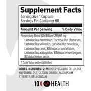 10X Health Probiotics Supplement – Probiotic Capsules for Immune Support & Gut Health, 60 Capsules
