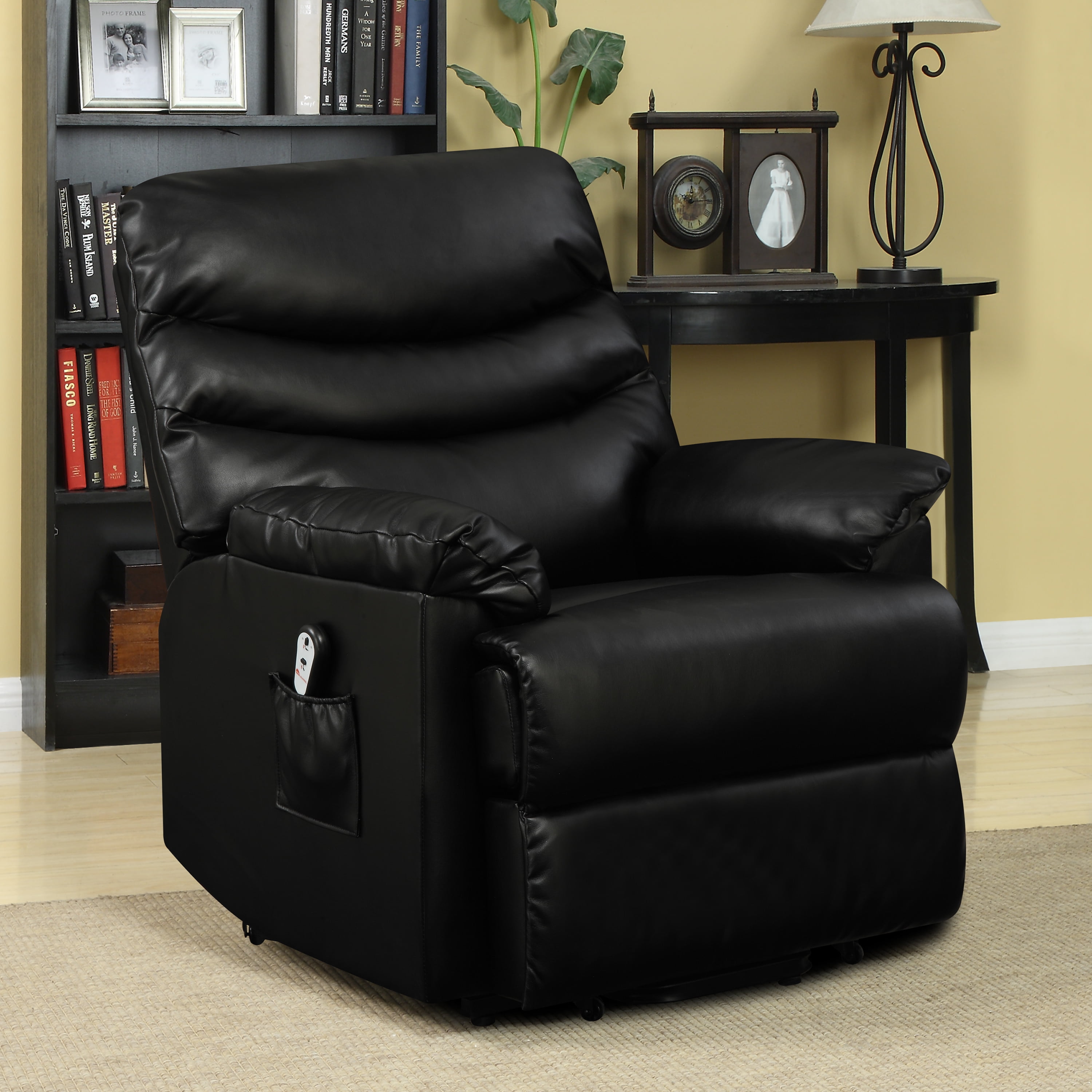 homesvale ordway renu leather wall hugger power recliner and lift chair  black  walmart