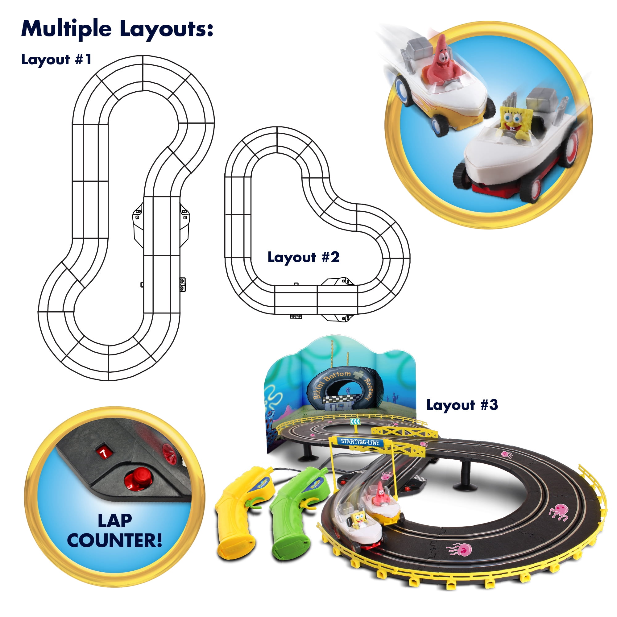 NKOK: Super Slot Car Race Set - SpongeBob Squarepants - Hot