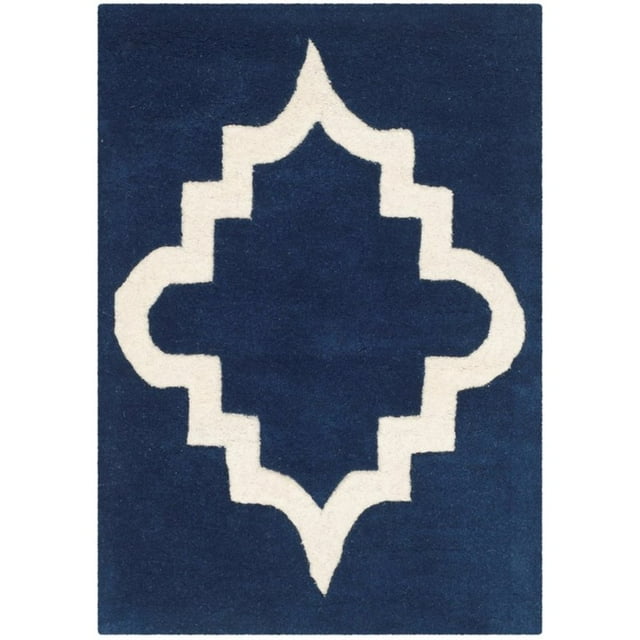 Safavieh Chatham 8' X 10' Hand Tufted Wool Rug in Dark Blue and Ivory