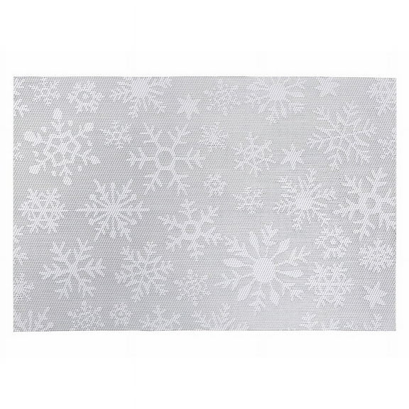 IH Casa Decor Vinyl Placemat (Silver Snowflake On White) - Set of 12