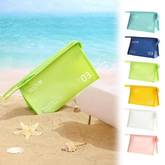 Waterproof Jelly Series Cosmetic Bag | PVC Makeup Organizer Pouch | Soft Flexible Texture | Durable Travel Toiletry Storage | Compact 9.25x2.95x5.91 in | 1 Piece | Multiple Colors