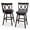 Black-29", variant on Costway 24" Bar Stools Set of 2 with Ergonomic Backrest Rubber Wood Legs Swivel Height Chairs Antique White, Gray